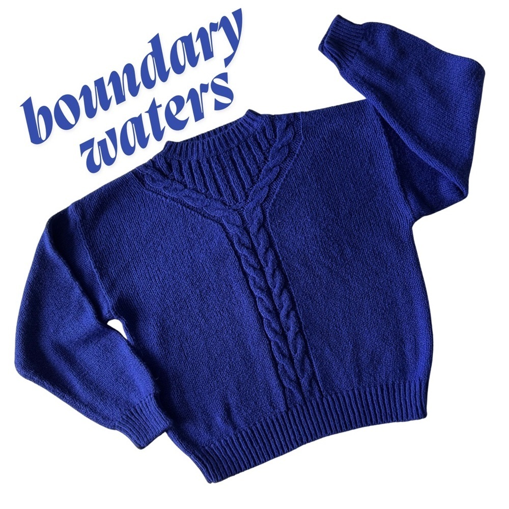 Shop Boundary Waters Royal Blue Cable Knit Sweater in Size L